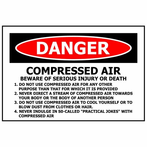 Danger Compressed Air PVC Sign