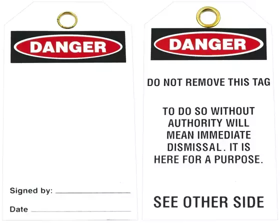 DANGER Blank Tags Custom Printed